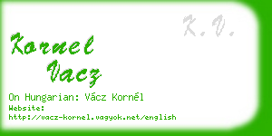 kornel vacz business card