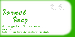 kornel vacz business card